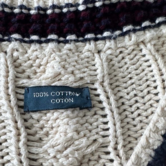 100% Cotton Ralph Lauren Cable Knit V-Neck Sweater - Picture 3 of 6